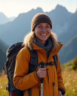 Lena, local Alps guide and contributor at Alpine Journeys, in hiking gear