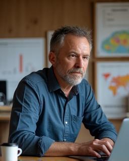Michael, lead researcher at Alpine Journeys, working on road safety data