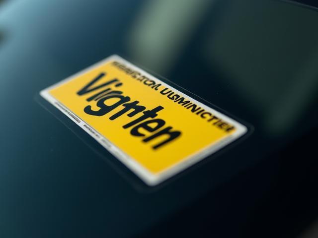 Close-up of Österreich Vignette toll sticker on a car windshield